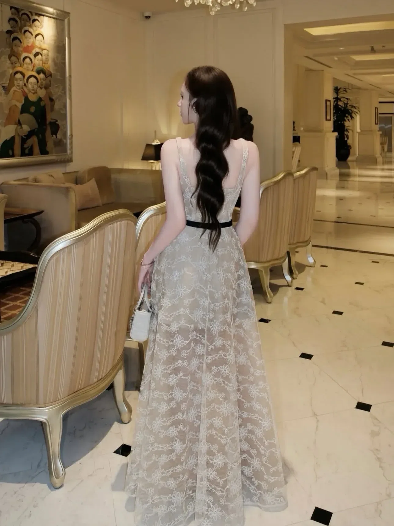 Choucouchou V609 Đầm ren kimsa nơ Chou 4