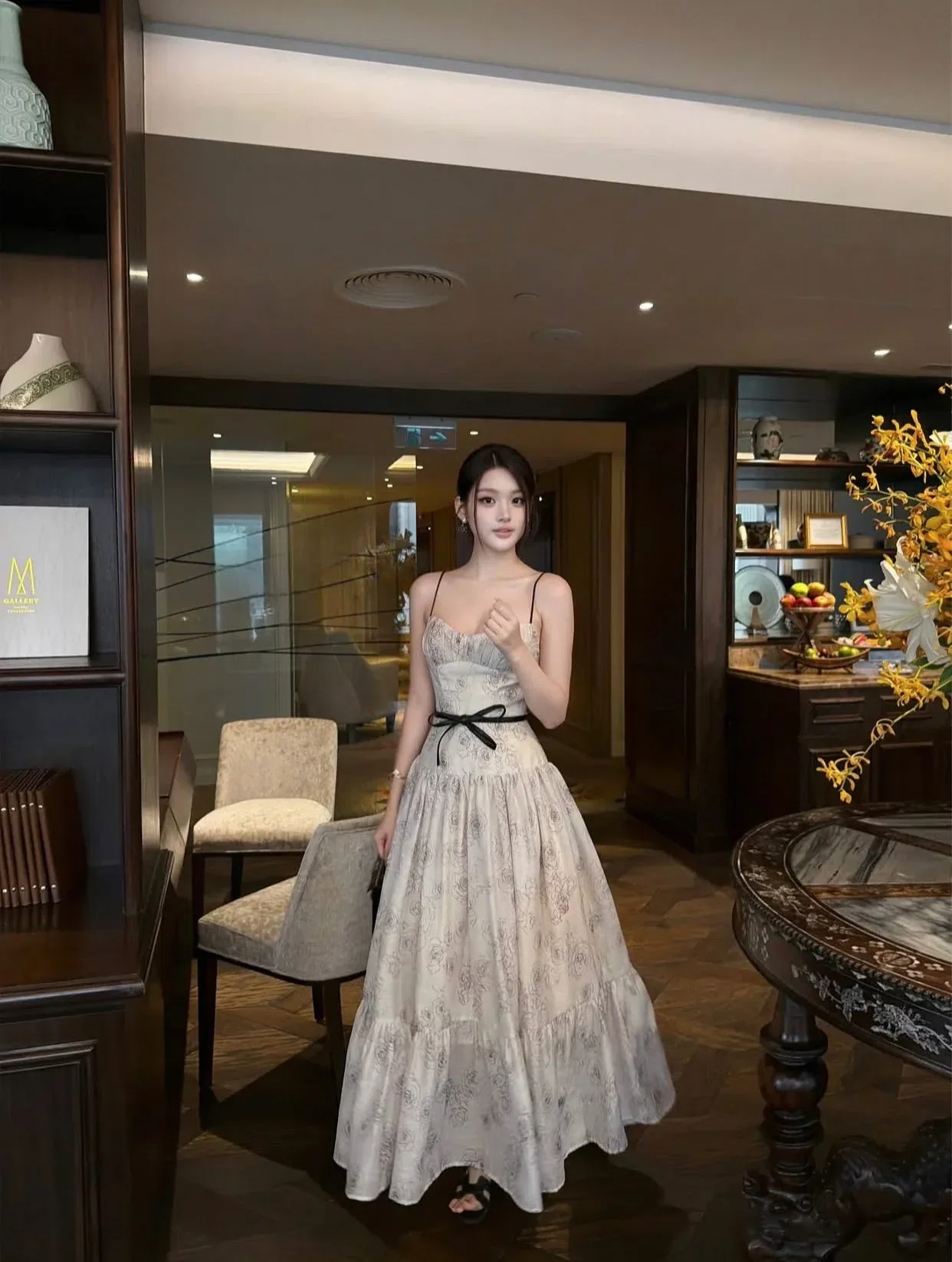 ĐẦM HOẠ TIẾT HOA HỒNG 4