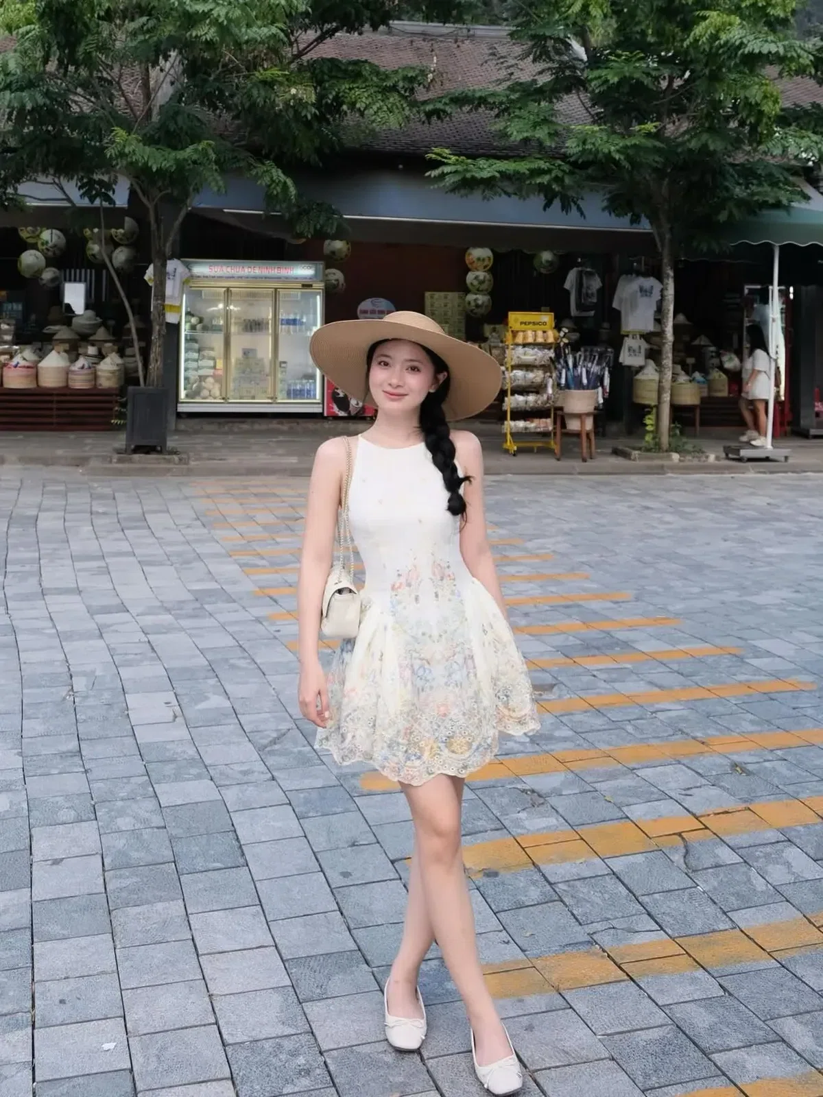 V579 Váy cổ yếm hoa nhí size S 5