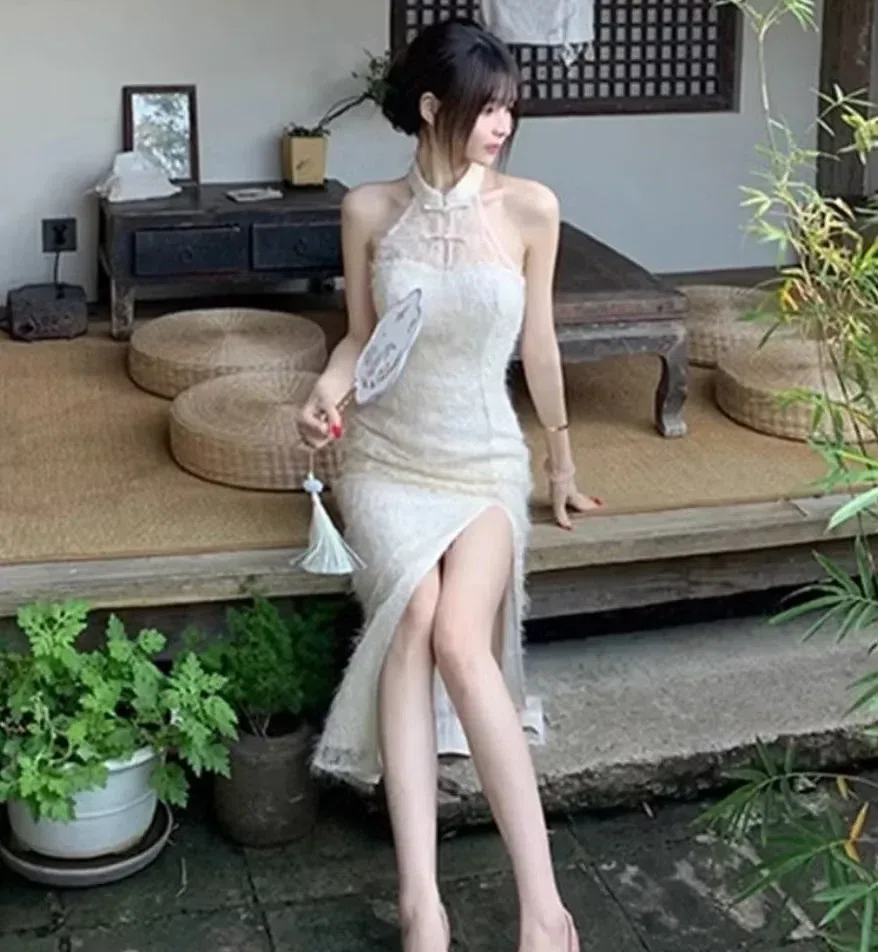 VÁY BODY REN LÔNG CỔ YẾM XẺ ĐÙI 6