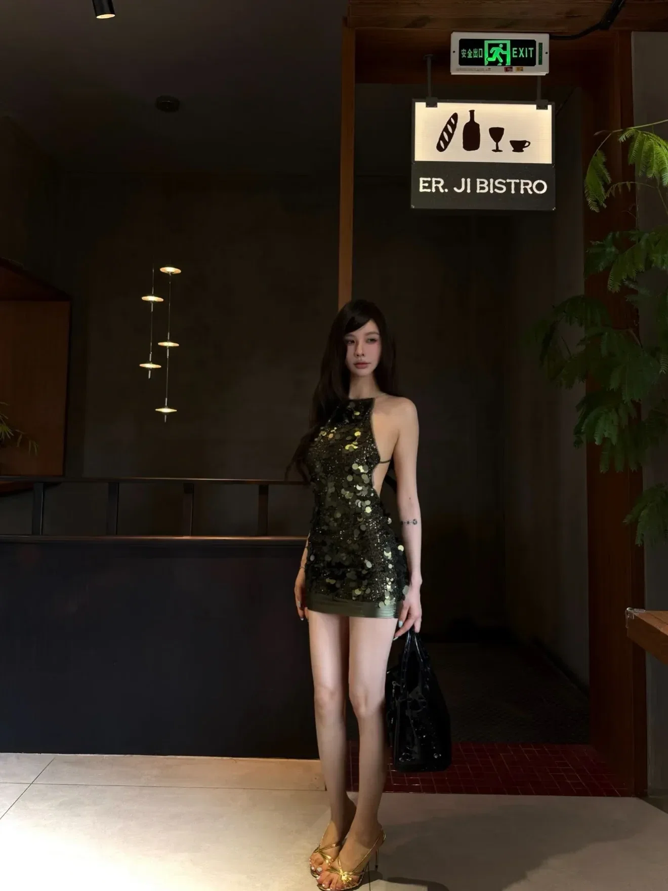 Đầm sequin xanh đen cao cấp DX0014 11