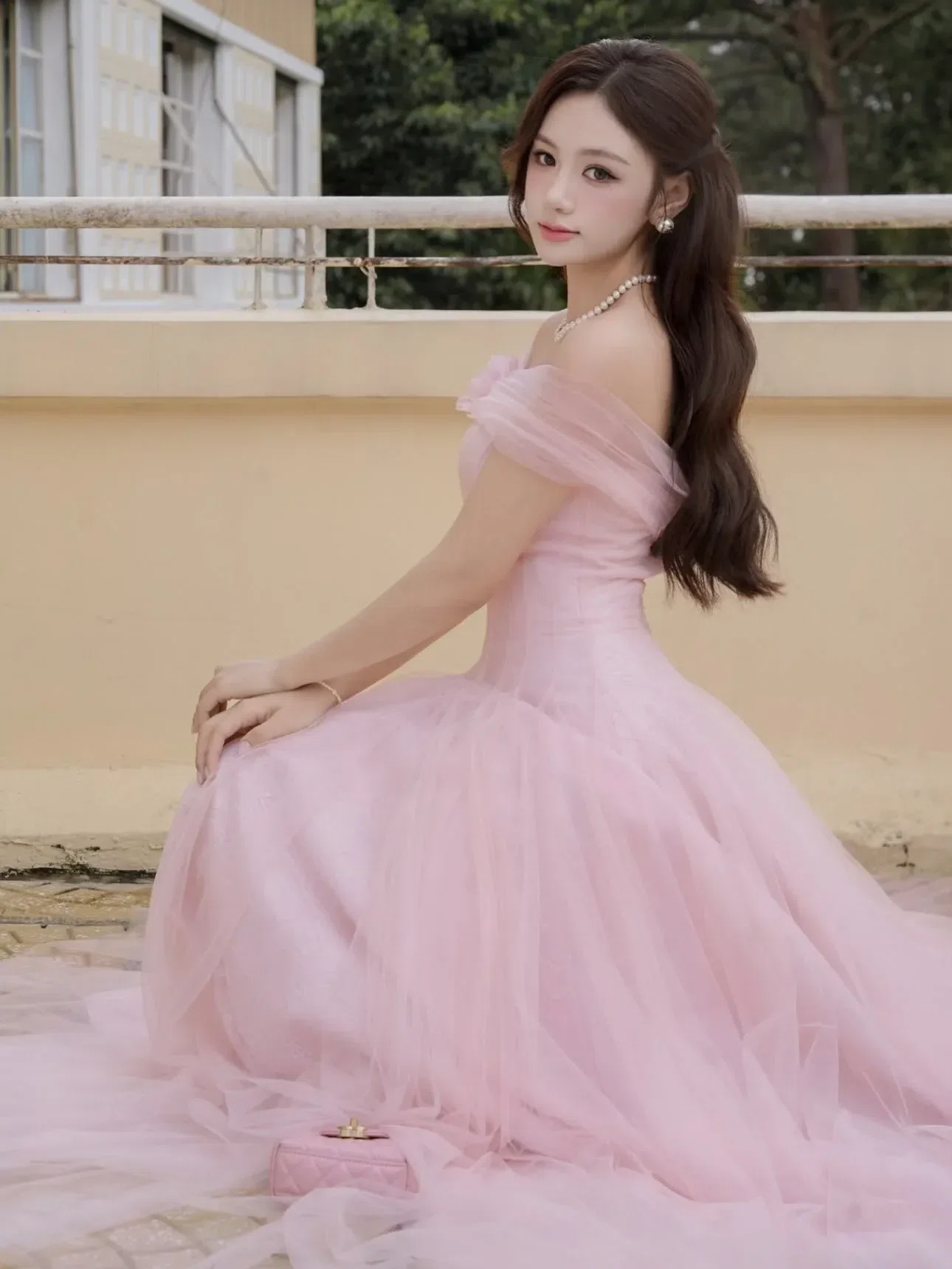 V570-571 Aurora Dress tiela hồng 4