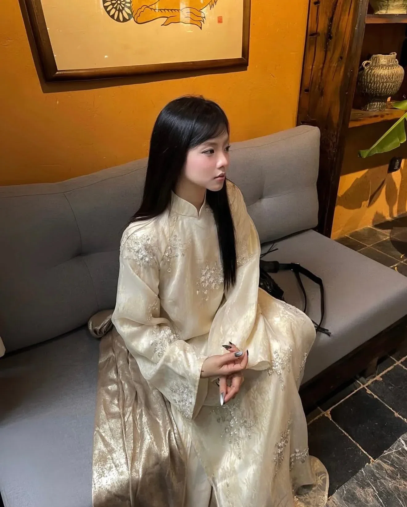 Áo dài Ivory size M,L 2