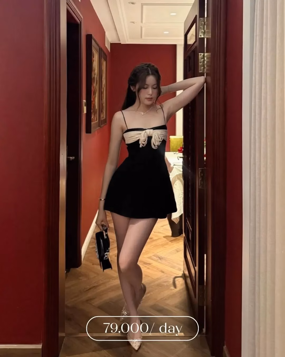 Váy hai dây phối nơ thừng 1