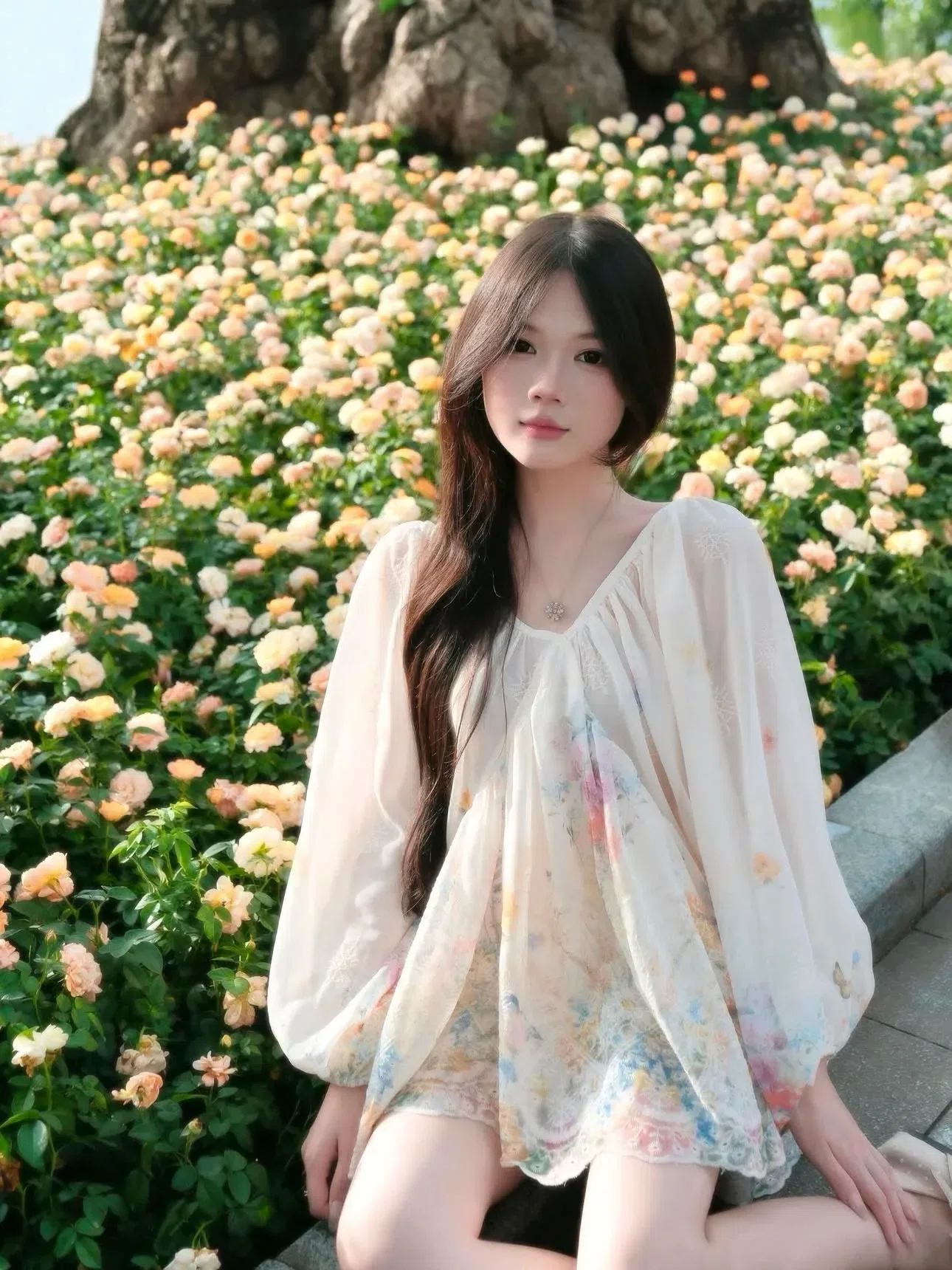 V648 Set hoa thêu bồng (áo x quần) size S (Form TO) 6