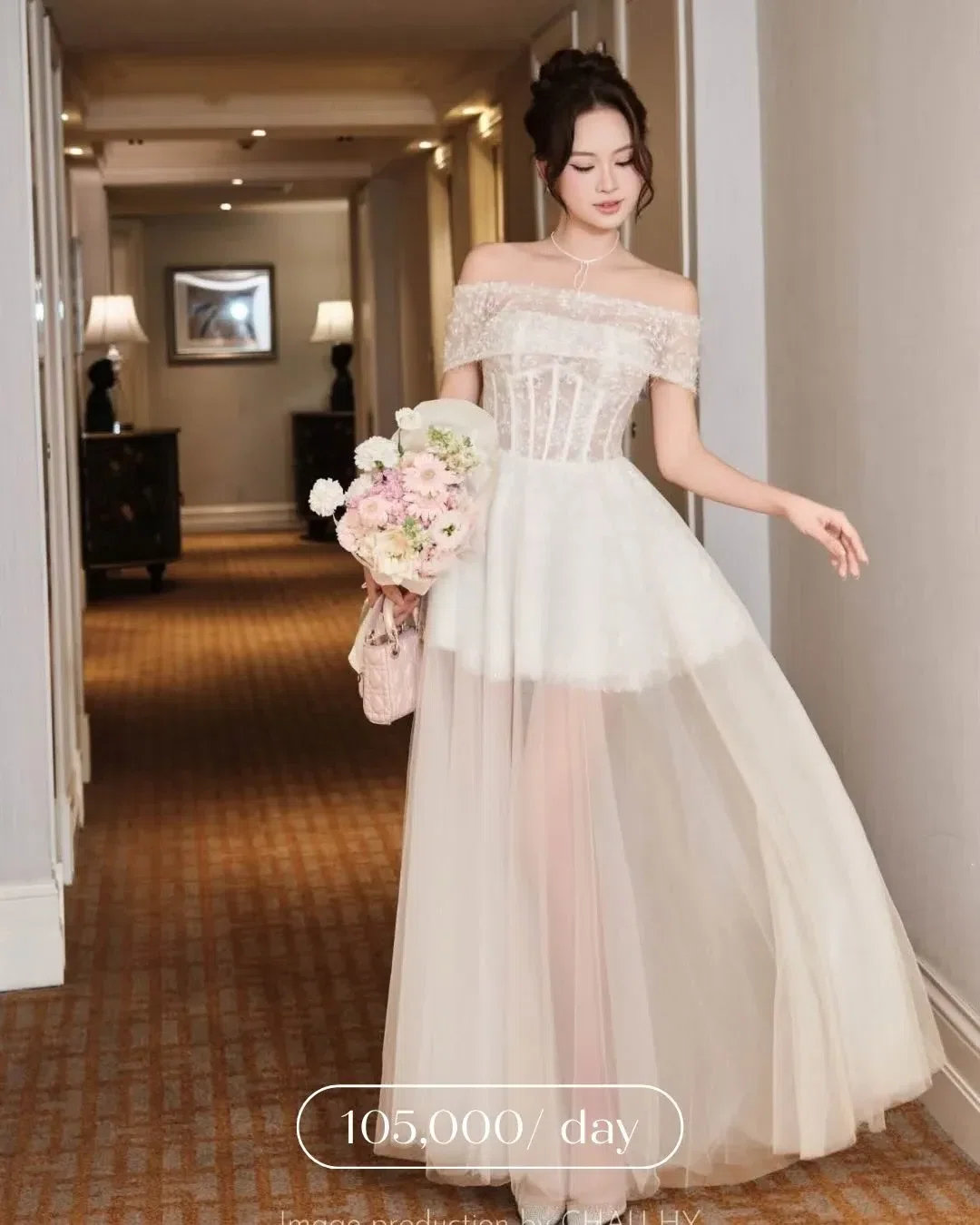 SET Choàng ren x Váy cúp ren ngắn x Tà gọng dài 1