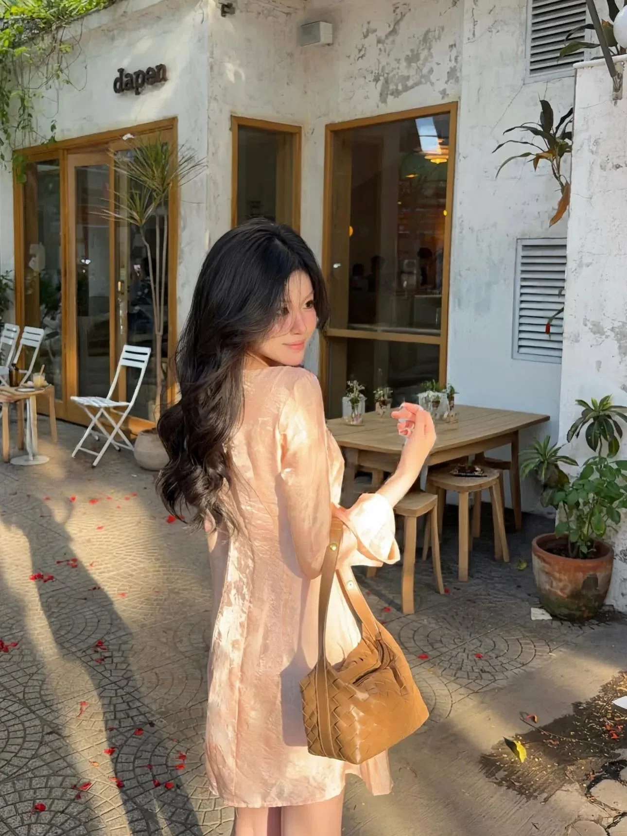 Váy lụa gấm hoa nhũ ~ size S, M 5