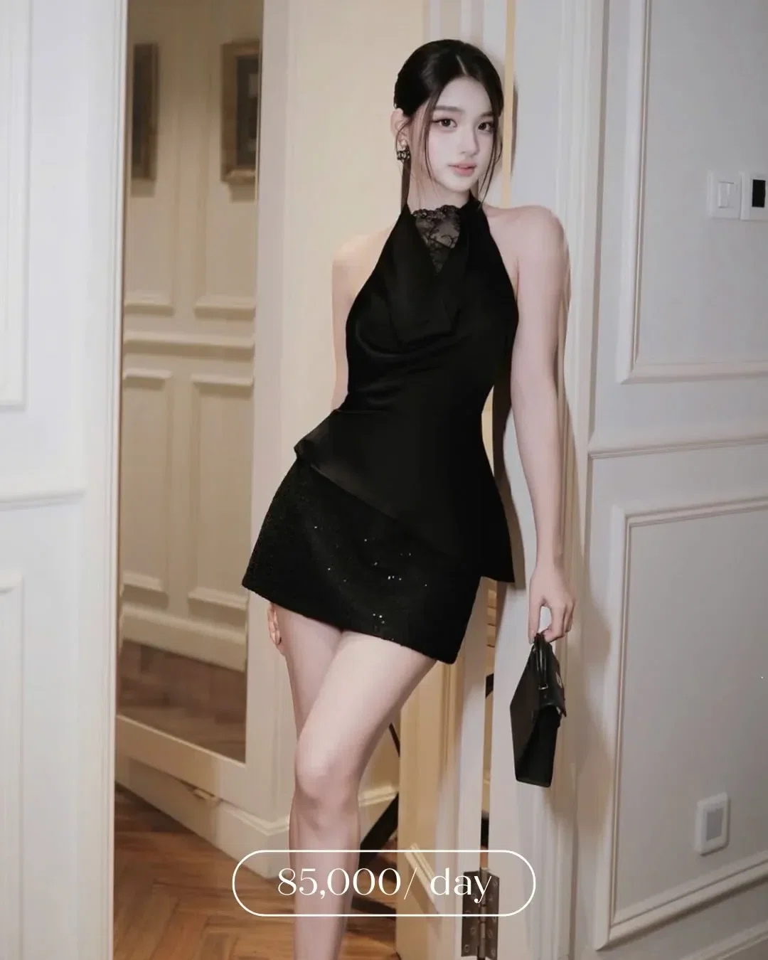 Áo yếm lụa cổ đổ x Chân váy kim tuyến 1