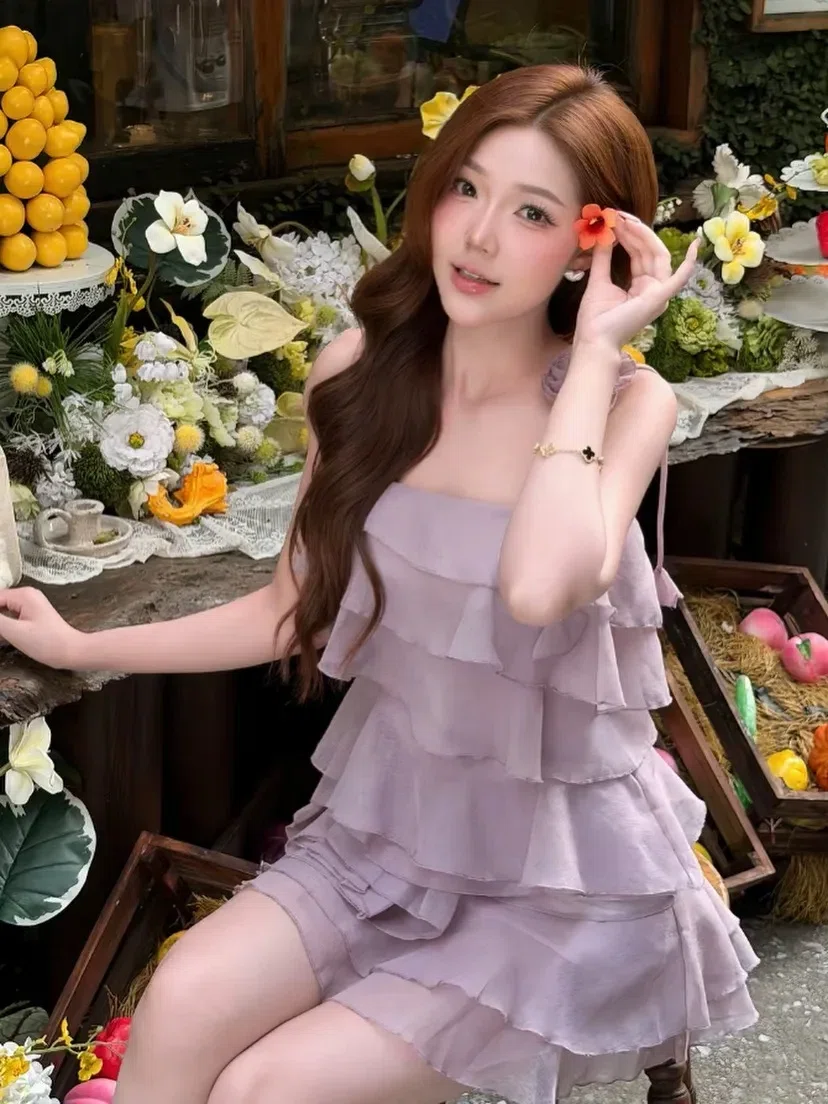 V459 Lavender dress tipblu 4