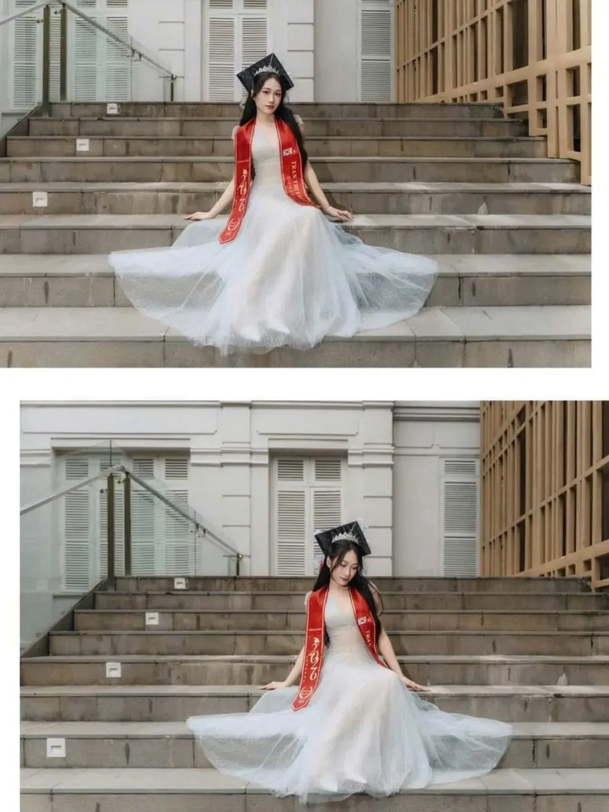 V397 ACELIA Đầm ren lưới màu kem by Sò Vintage 8