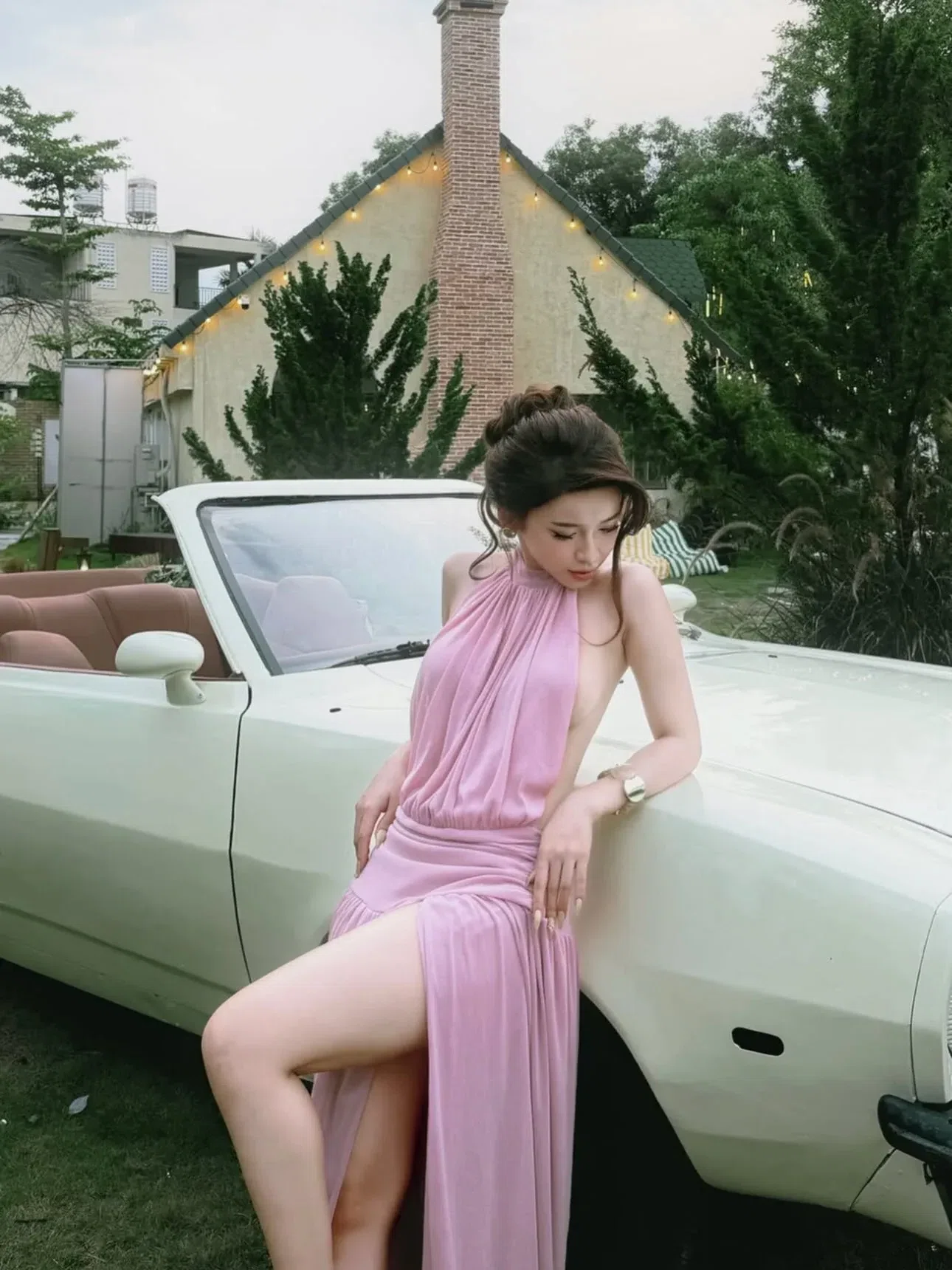 V597-598 Amoura Gown XANH & HỒNG 1