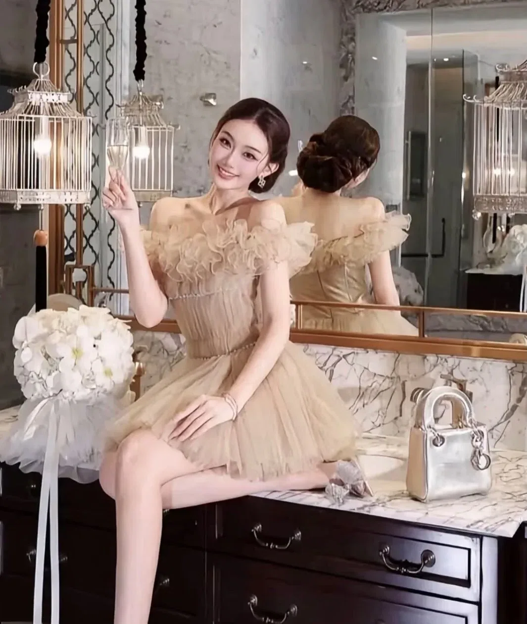 VÁY TRỄ VAI KHÂU ĐÁ 2