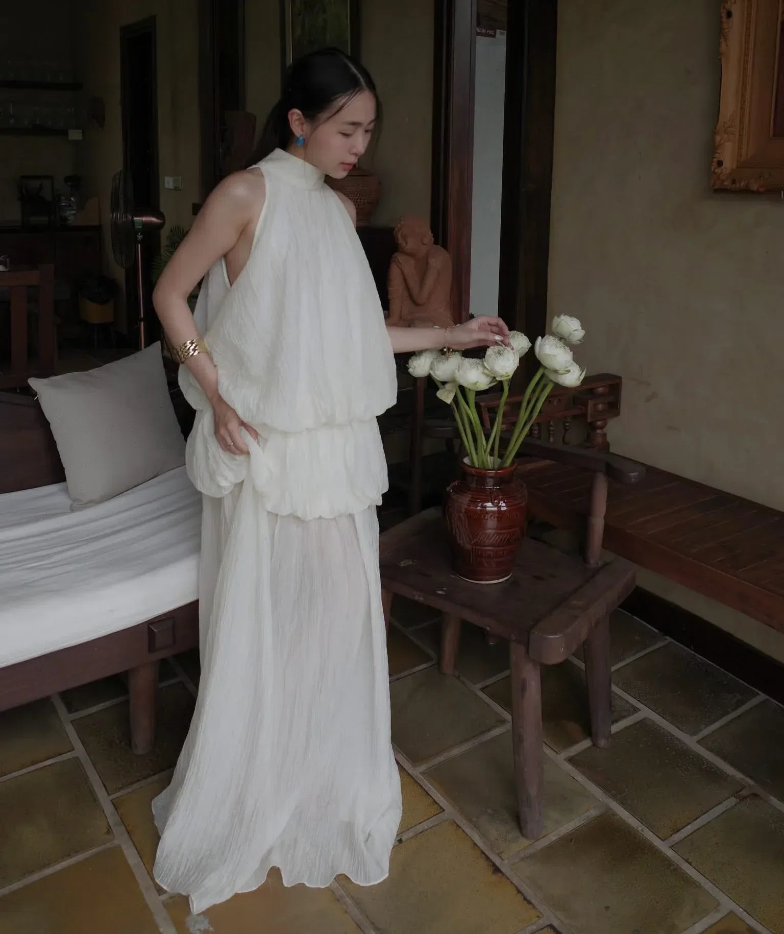 Đầm Bích kem - size L (ngực 88-92) 7