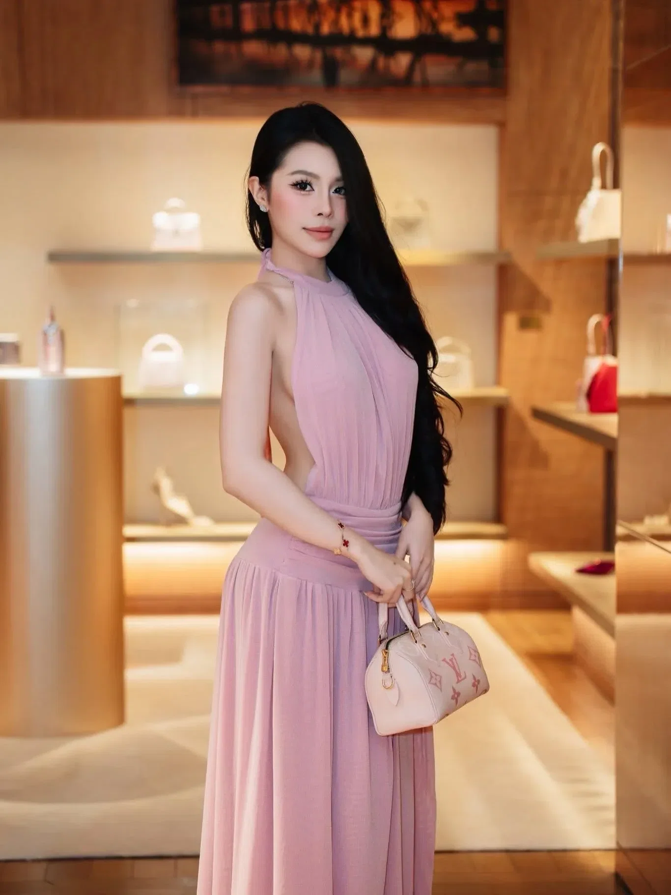 V597-598 Amoura Gown XANH & HỒNG 7