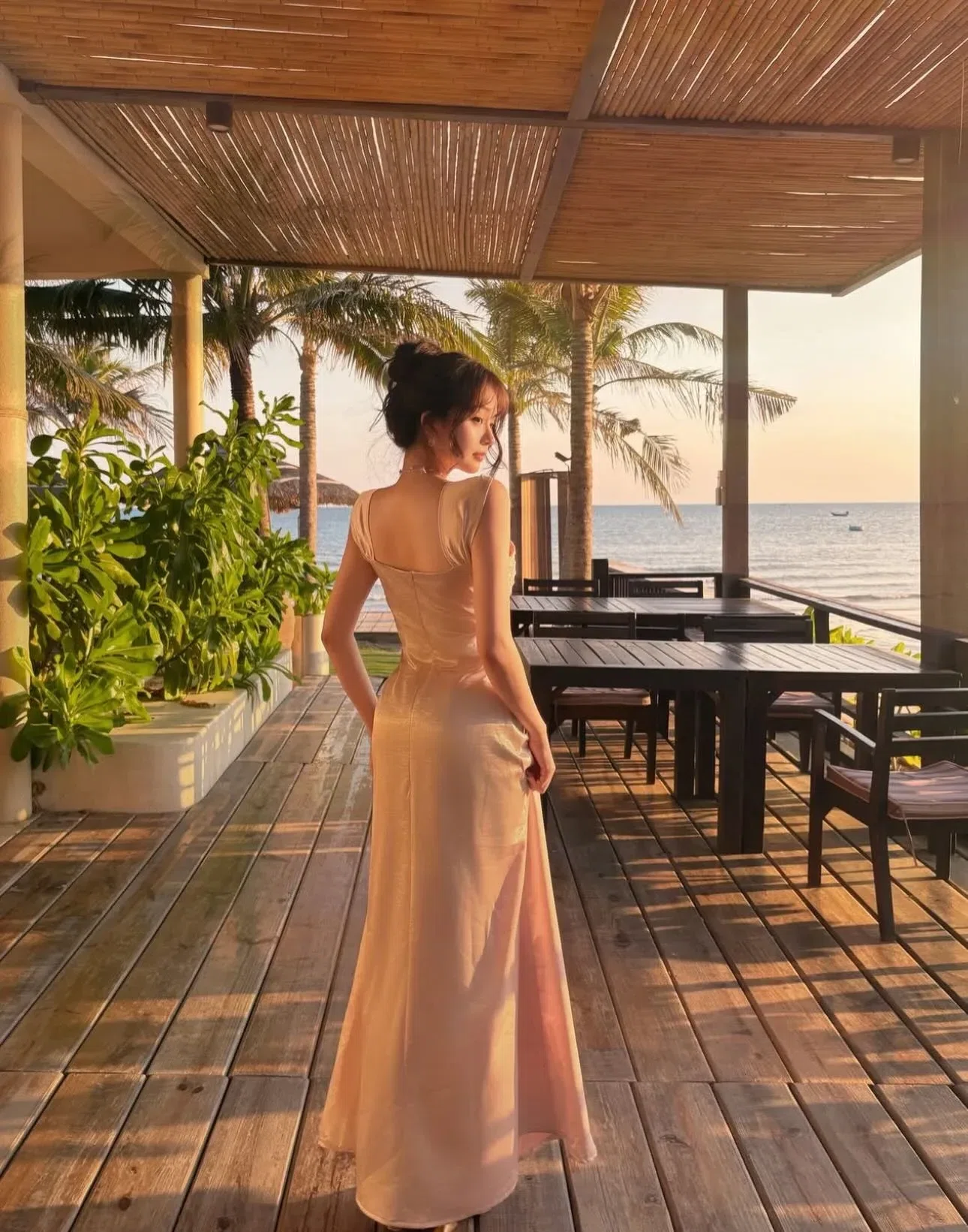 Stripted Váy hồng dịu dàng 4