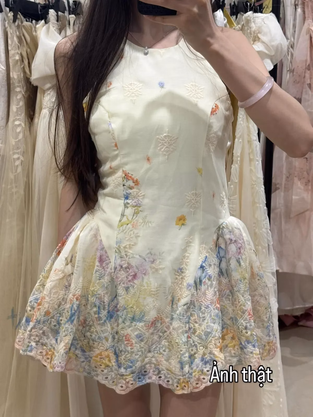 V579 Váy cổ yếm hoa nhí size S 6
