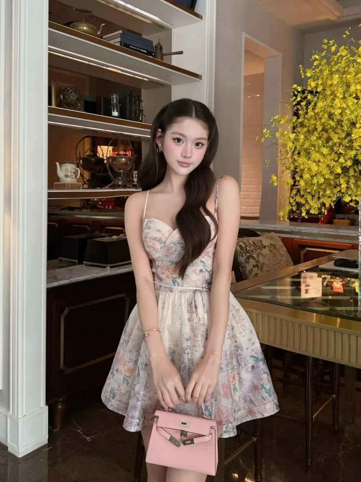 Chouchou V552 Đầm 2s hoa hồng 1