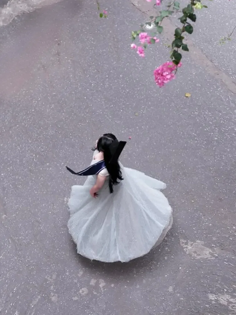 V397 ACELIA Đầm ren lưới màu kem by Sò Vintage 2