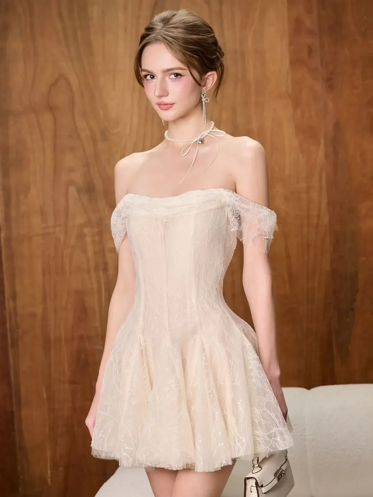 V576 Serena Dress đầm trễ vai ren Those 1