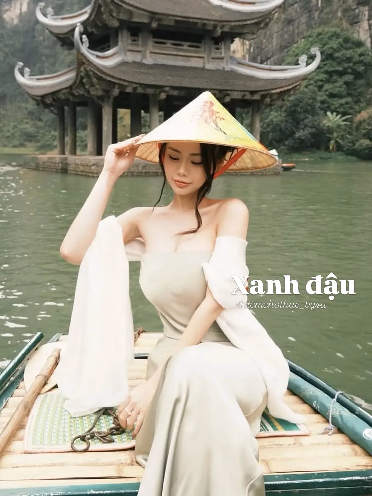 V527 Váy lụa cup KEM size S 6