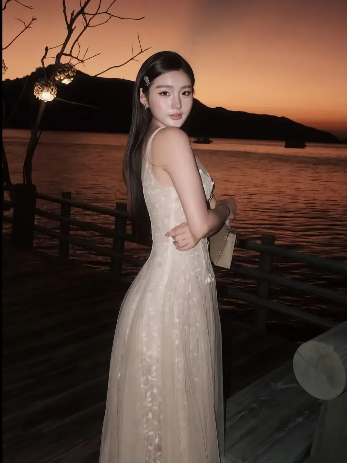 Chouchou V548 Đầm 2s ren lá 4