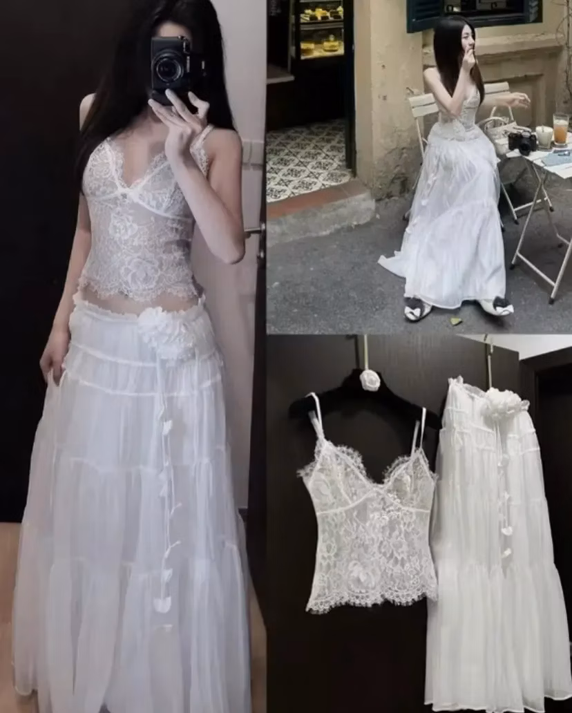 Set áo váy ren bồng có thể mặc nhiều nơi (đi biển, prom, cf..) 1