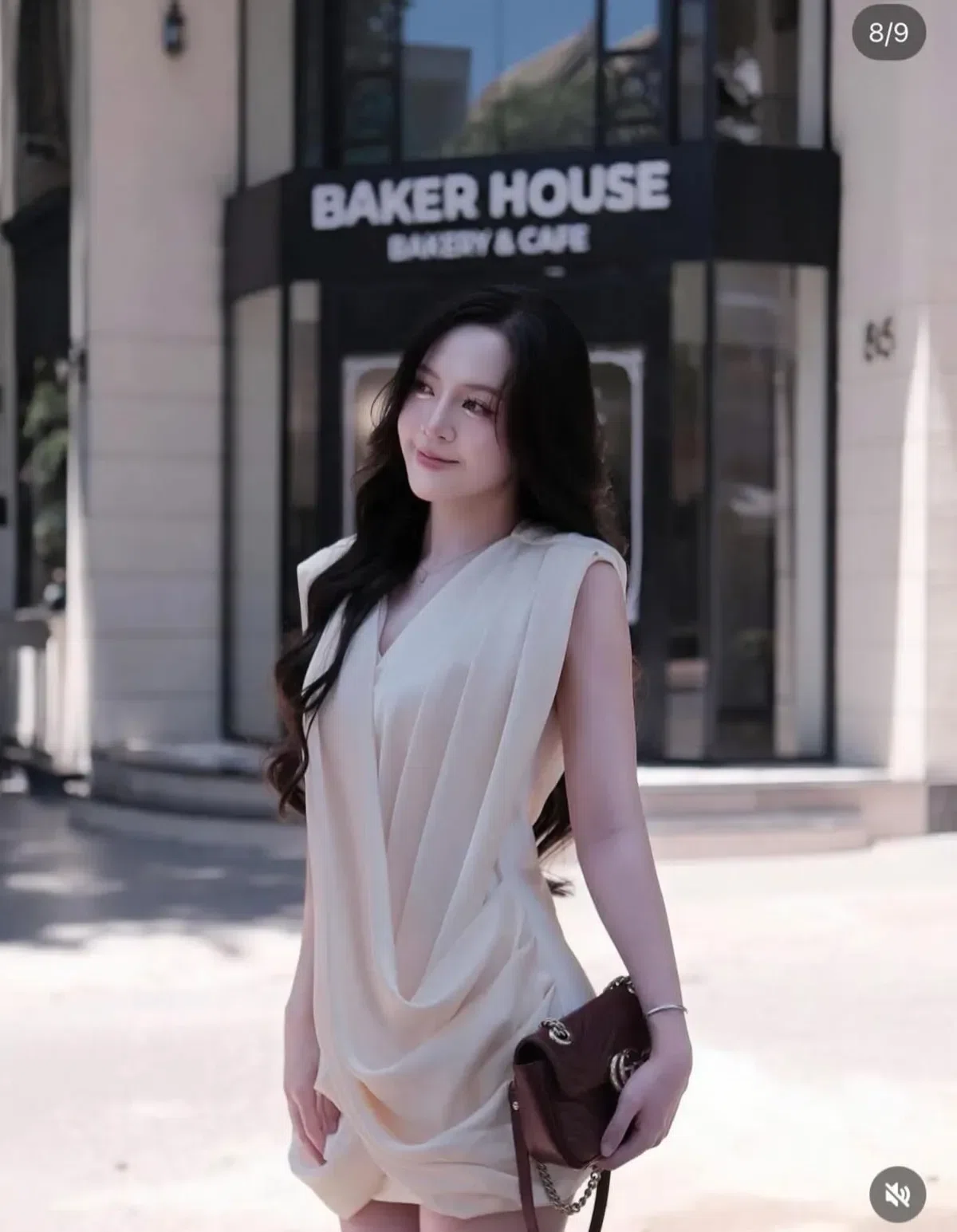 Váy lụa trắng size L 11