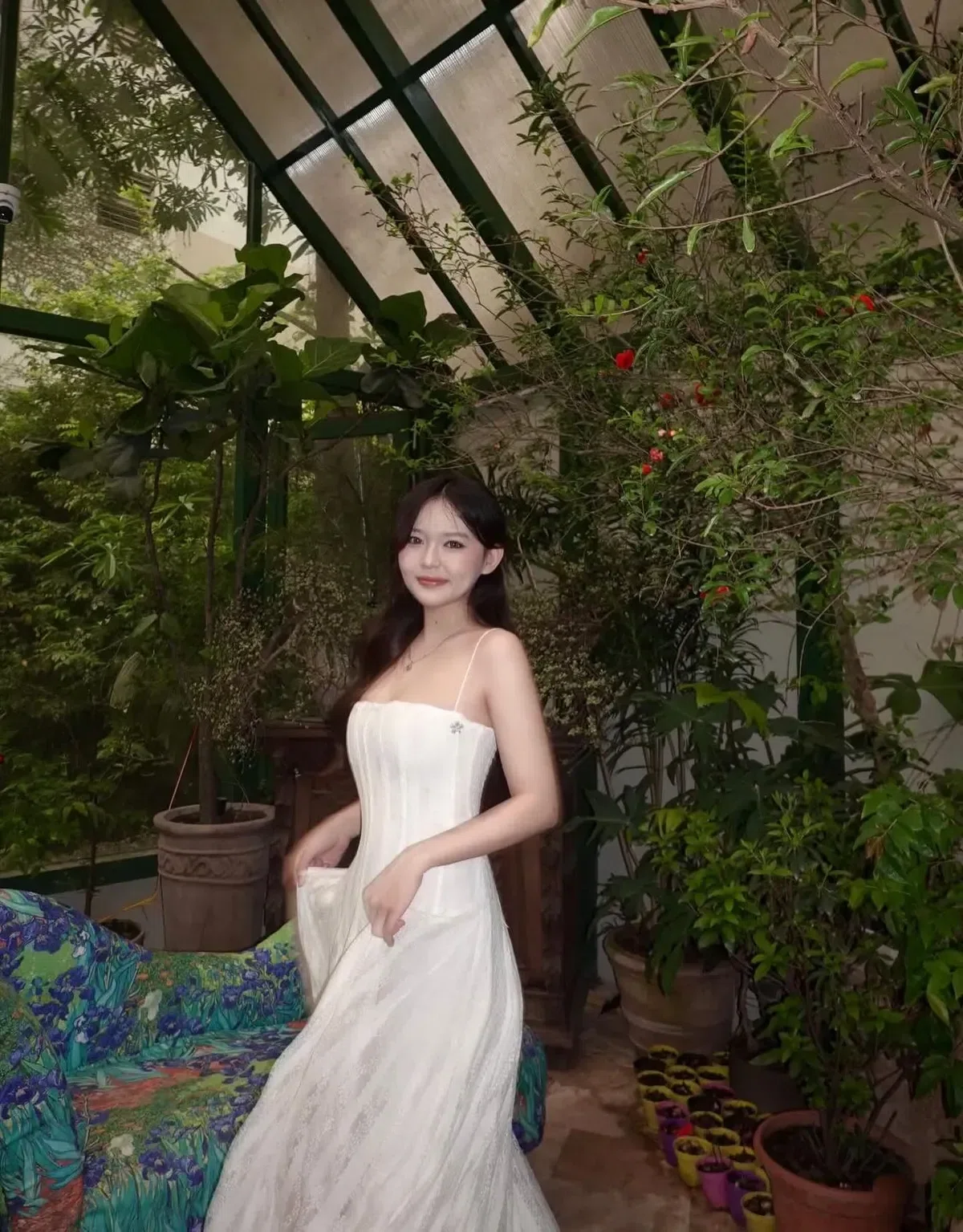 Váy hai dây họa tiết ren 4