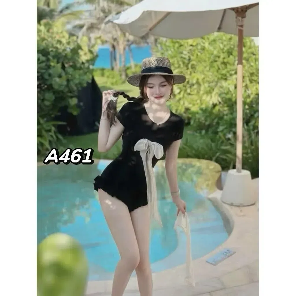Bikini 1 mảnh màu đen nơ 3