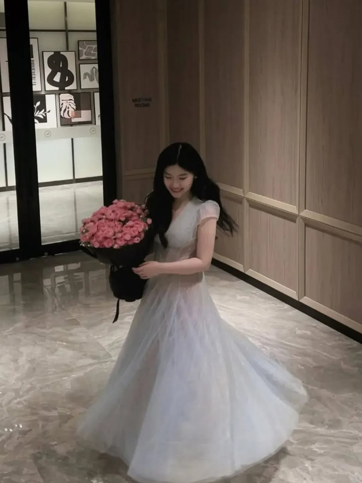 V397 ACELIA Đầm ren lưới màu kem by Sò Vintage 9