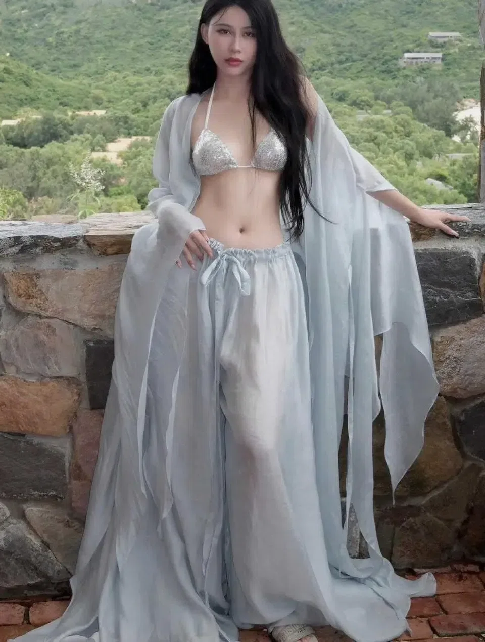 Elle Set - freesize (ko kèm bra) - màu xanh 2
