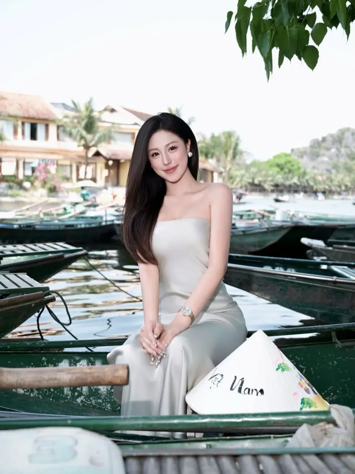 V410-V526 Váy lụa cup XANH size S,M 5