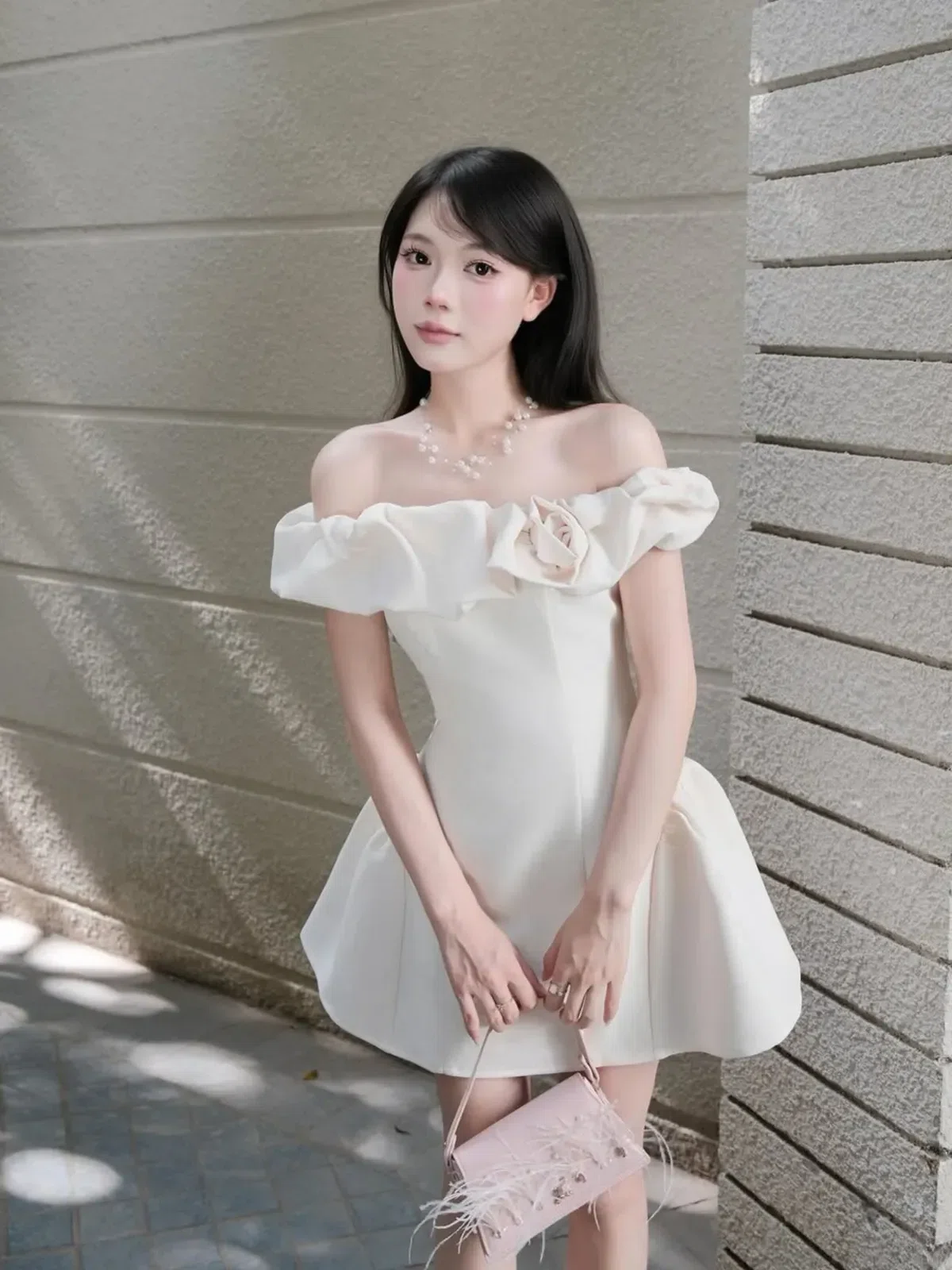 V556 Elize Dress Đầm trễ vai xếp nhún Those Studios 5