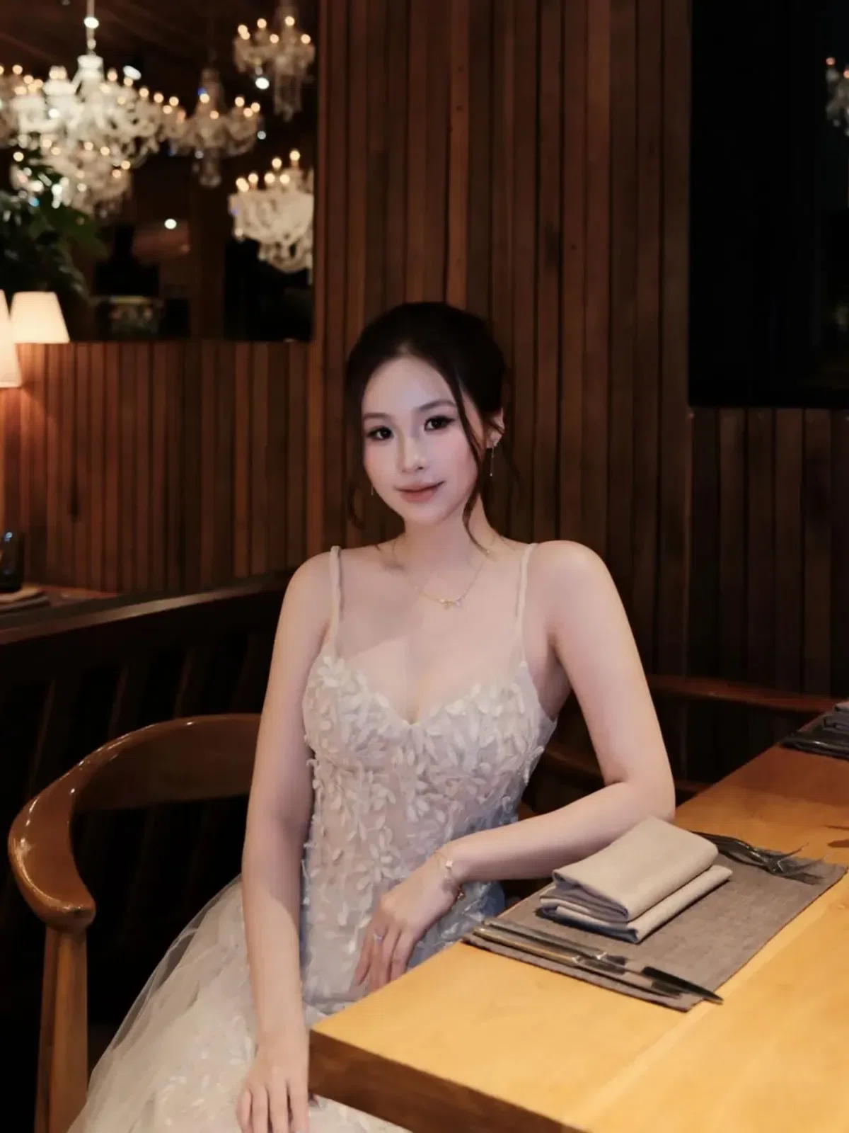 Chouchou V548 Đầm 2s ren lá 11