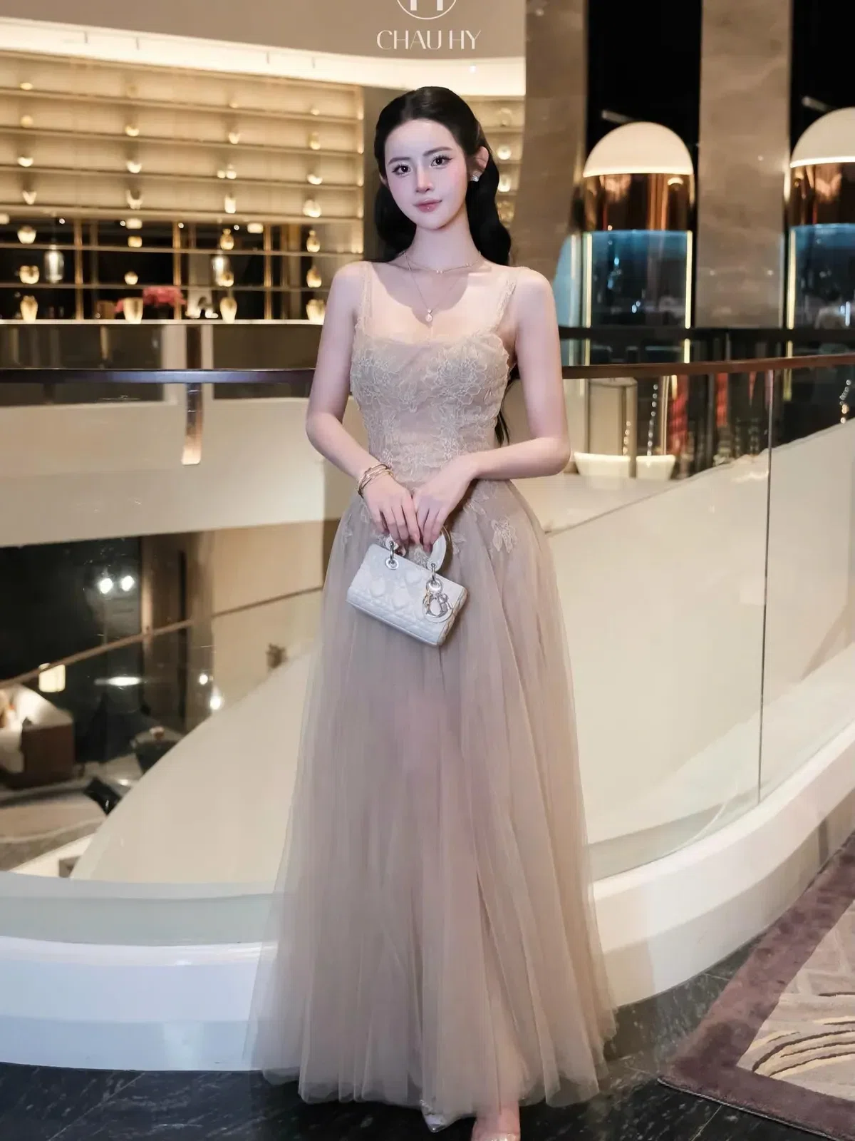 Váy ren nâu kết hoa - Chau Hy V042 Size S 5