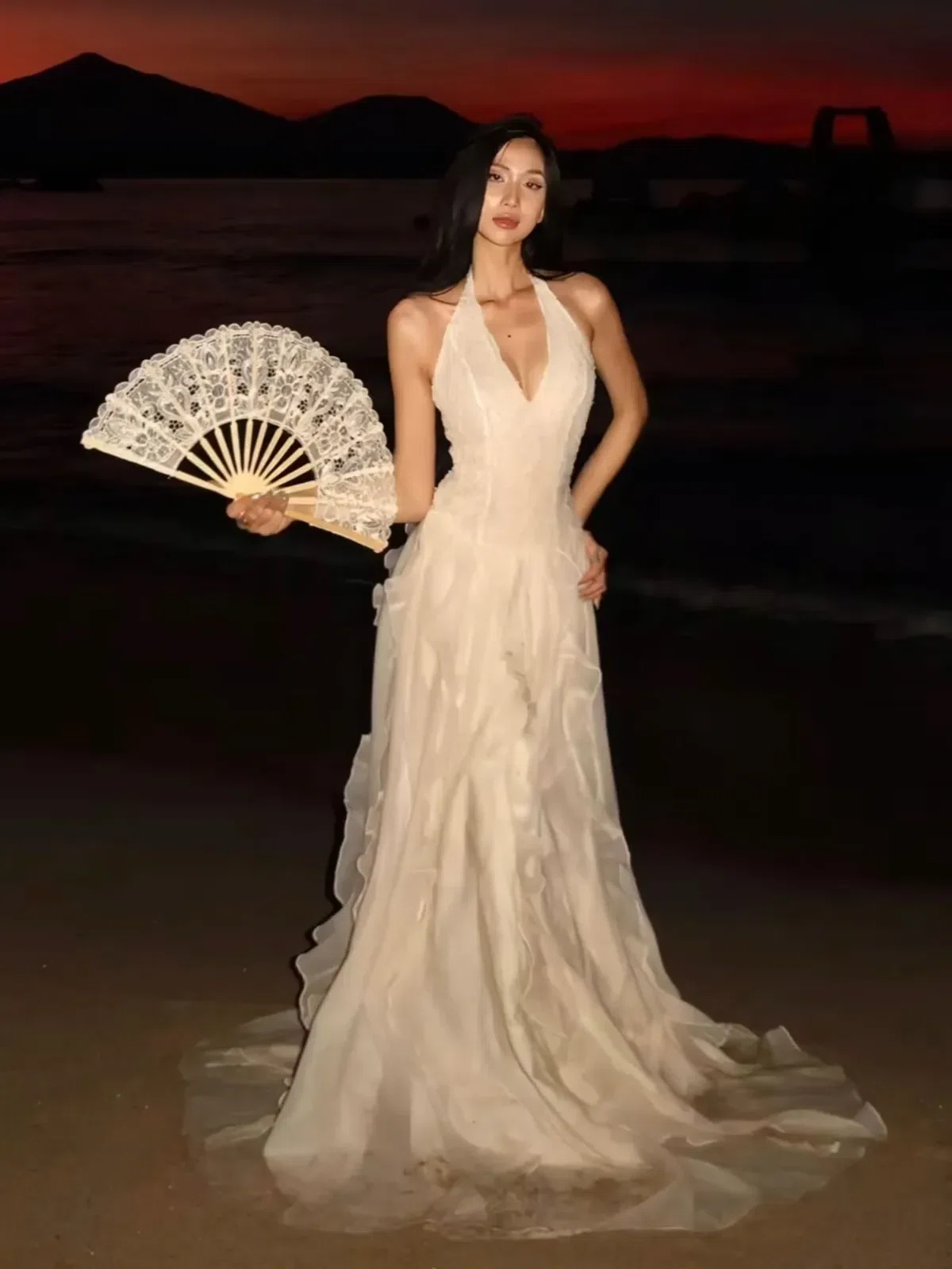 Amelie V572 Váy cổ yếm ren 5