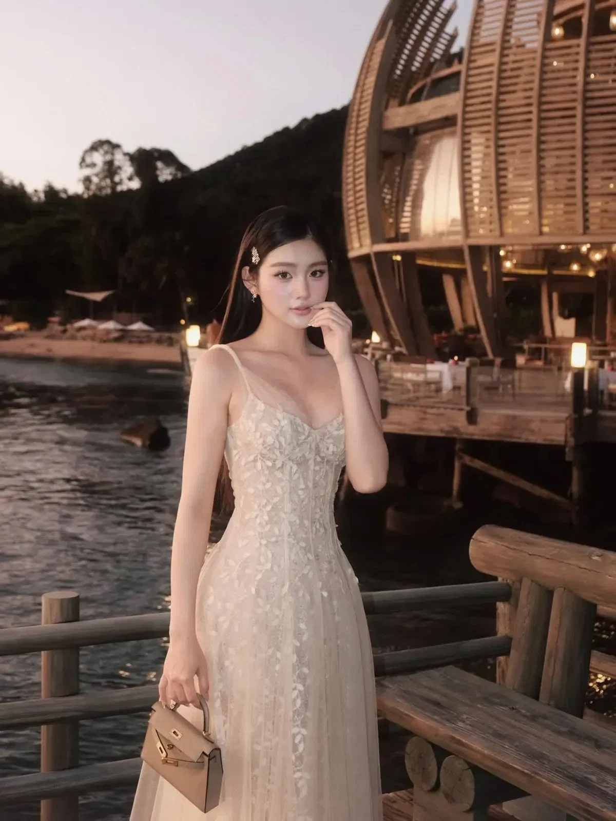 Đầm ren đắp dáng dài DK0025 1