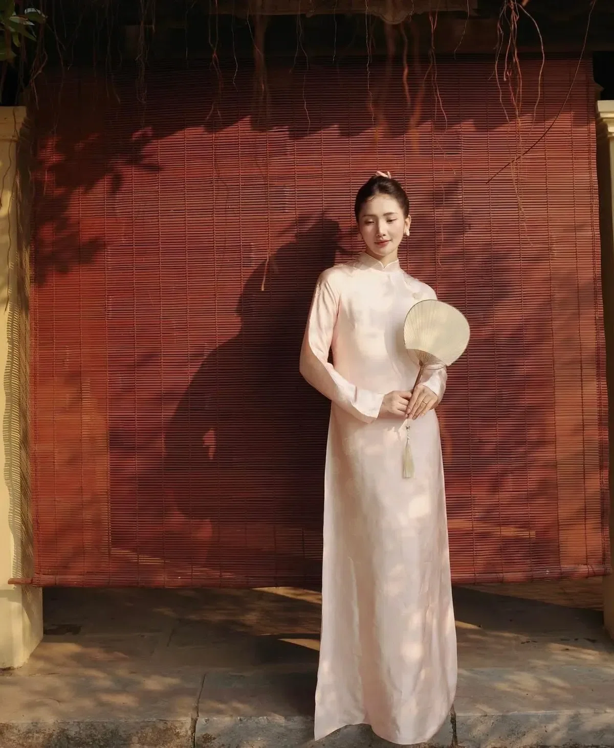 Áo chiết eo nhẹ nhà Seo xinh quá mn ưi, Vải lụa Nha Xá màu hồng iu lắmmm íii 8