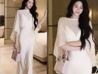 SET VÁY LỤA KÈM ÁO CHOÀNG