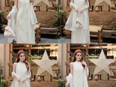 SET ÁO DÀI YẾM KÈM KHĂN