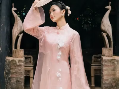 MỘC TRÀ ÁO DÀI VŨ HOA PHẤN size M fit S,M