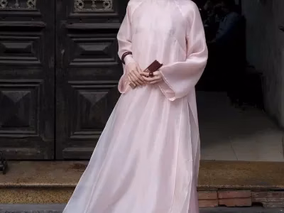 Áo dài phấn sắc size S M