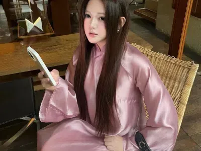 Áo dài Hồng Sa - size L fit M, L