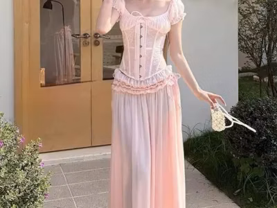 SET ÁO CORSET + CV HỒNG