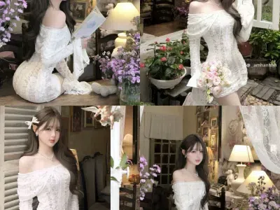 ĐẦM REN TRỄ VAI @Daria Dress