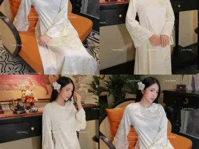 ÁO DÀI TRÂN SA ĐÍNH LAN HỒ ĐIỆP