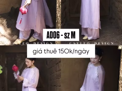 Áo dài truyền thống dáng xuông màu tím