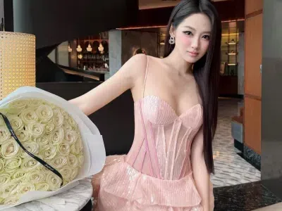 Đầm 2 dây kim sa Hồng Tbb