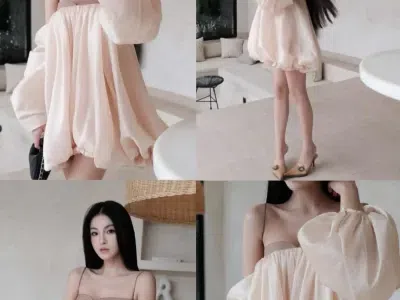 ĐẦM TRỀ VAI TAY BỒNG ( kèm bảo hộ)