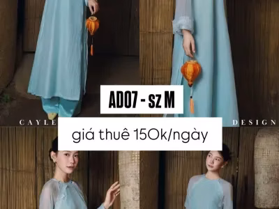 Áo dài truyền thống dáng xuông màu xanh ngọc siu xinhh